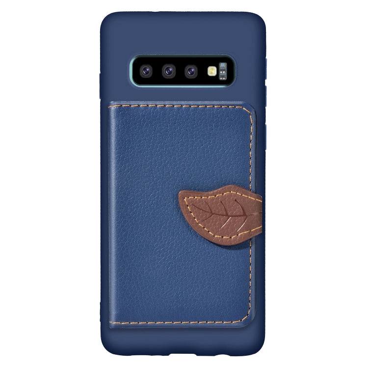 Leaf Magnetic Snap Litchi Texture TPU Protective Case for Galaxy S10, with Card Slots & Holder & Wallet
