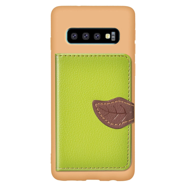 Leaf Magnetic Snap Litchi Texture TPU Protective Case for Galaxy S10, with Card Slots & Holder & Wallet
