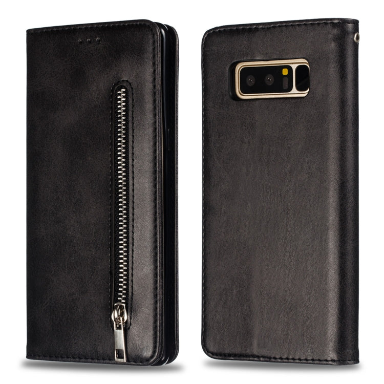 Calf Texture Zipper Magnetic Horizontal Flip Leather Case for Galaxy Note8, with Wallet & Holder & Card Slots