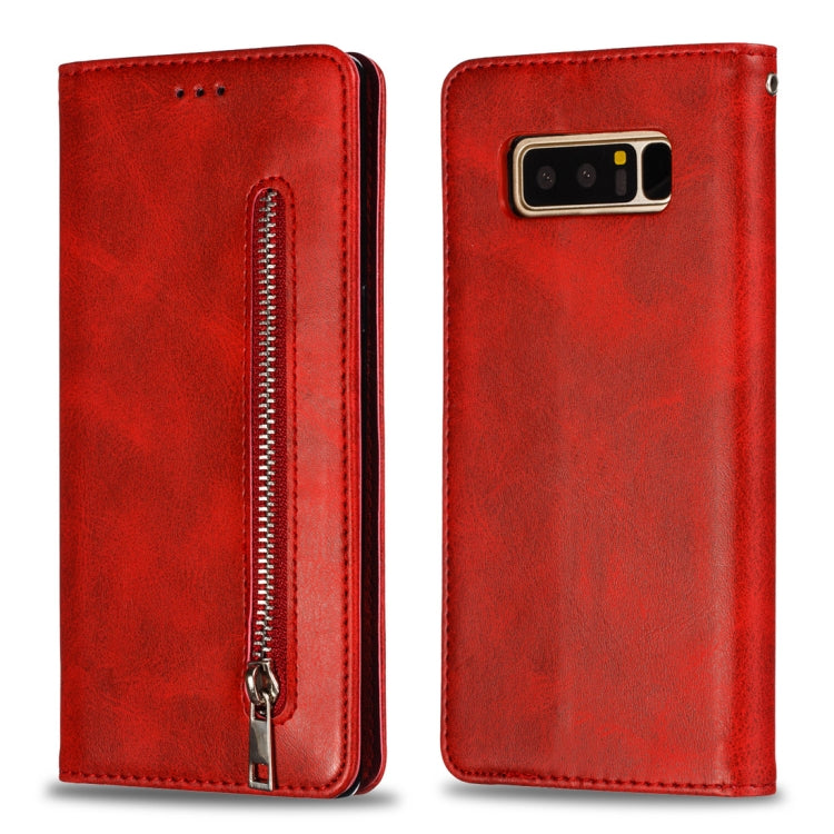 Calf Texture Zipper Magnetic Horizontal Flip Leather Case for Galaxy Note8, with Wallet & Holder & Card Slots