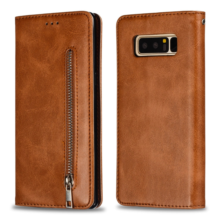 Calf Texture Zipper Magnetic Horizontal Flip Leather Case for Galaxy Note8, with Wallet & Holder & Card Slots