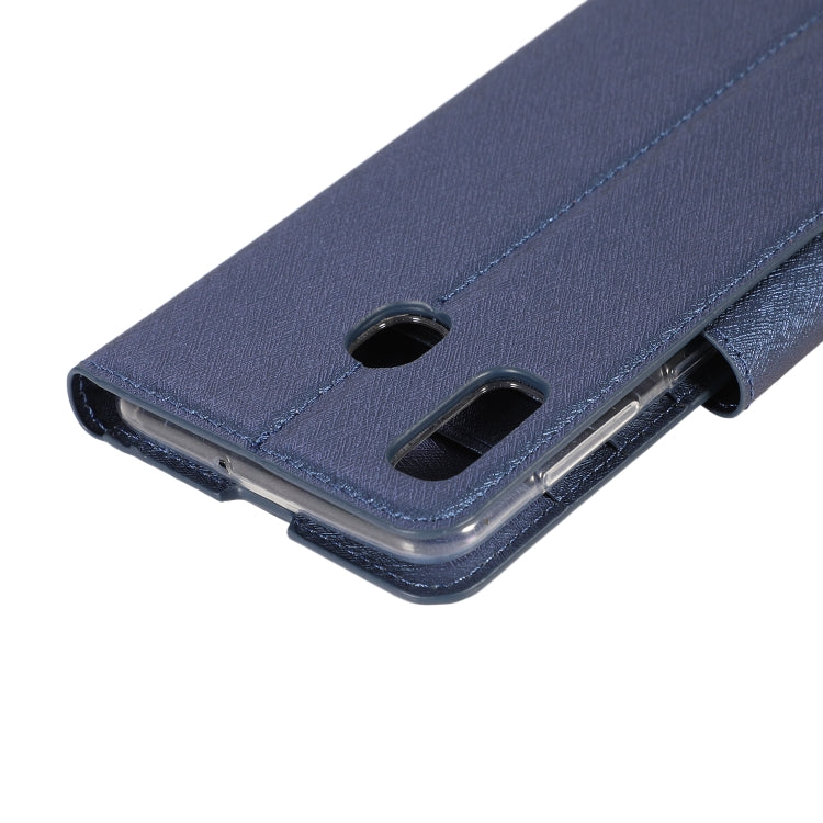 Silk Texture Horizontal Flip Leather Case for Galaxy A40, with Holder & Card Slots & Wallet & Photo Frame