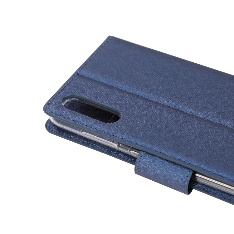 Silk Texture Horizontal Flip Leather Case for Galaxy A70, with Holder & Card Slots & Wallet & Photo Frame
