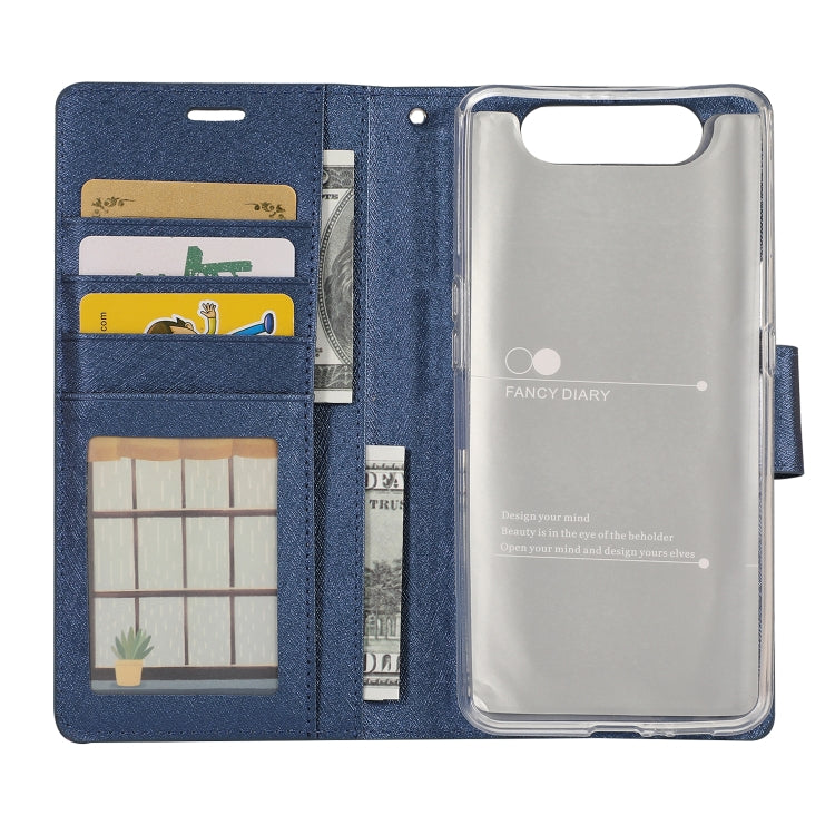 Silk Texture Horizontal Flip Leather Case for Galaxy A80, with Holder & Card Slots & Wallet & Photo Frame