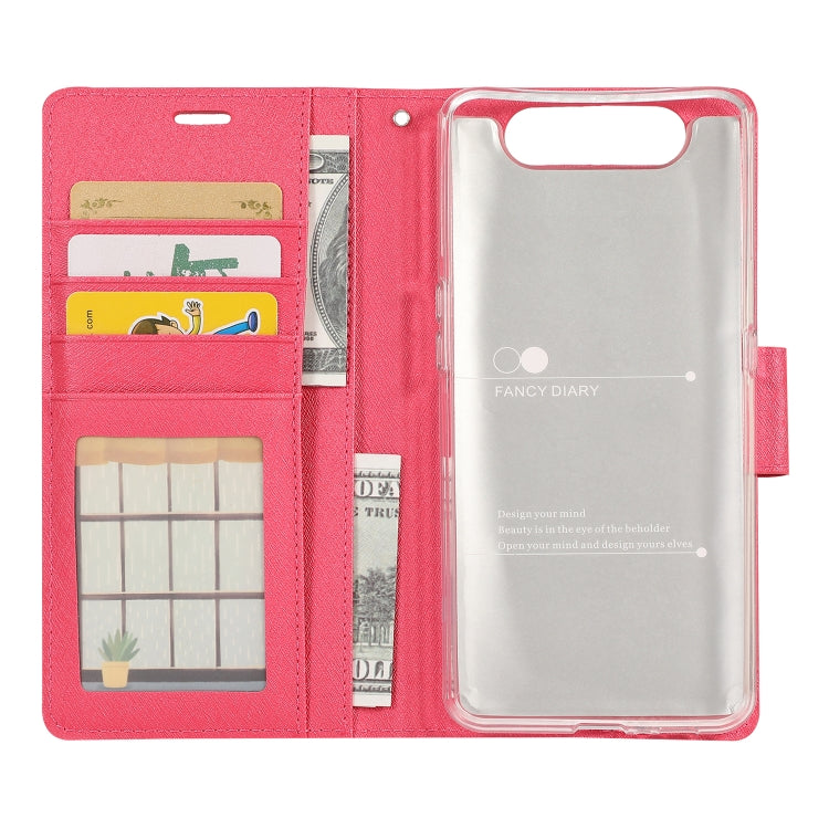 Silk Texture Horizontal Flip Leather Case for Galaxy A80, with Holder & Card Slots & Wallet & Photo Frame