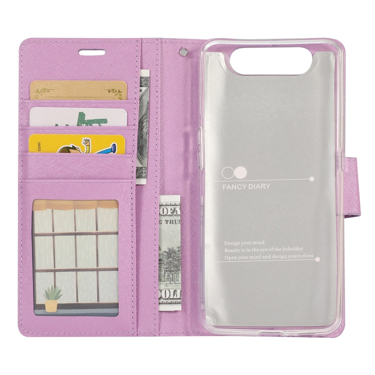 Silk Texture Horizontal Flip Leather Case for Galaxy A80, with Holder & Card Slots & Wallet & Photo Frame