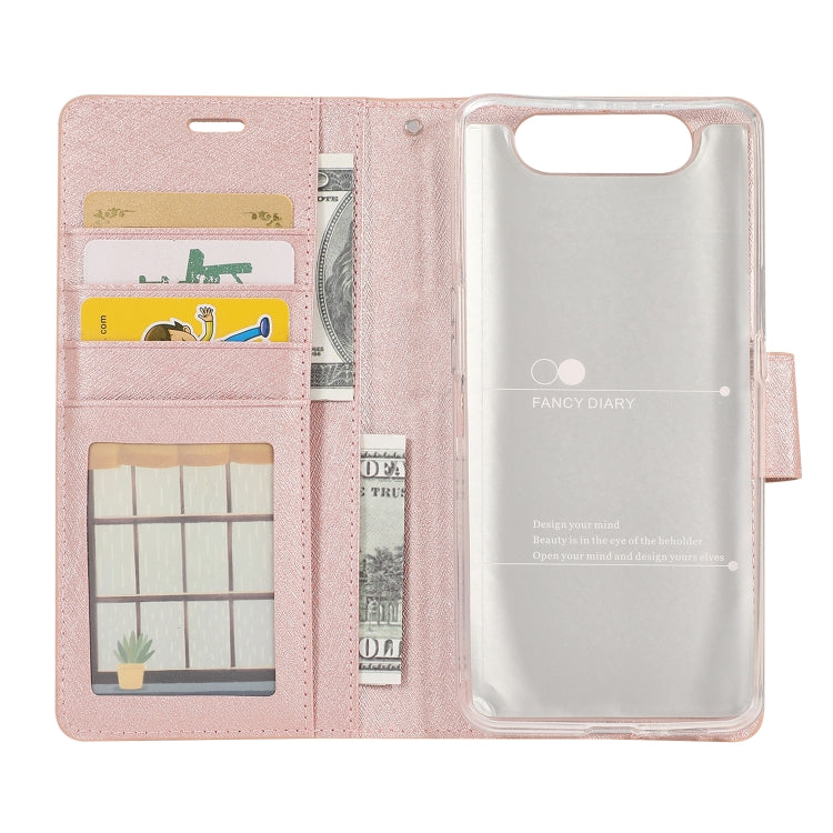 Silk Texture Horizontal Flip Leather Case for Galaxy A80, with Holder & Card Slots & Wallet & Photo Frame