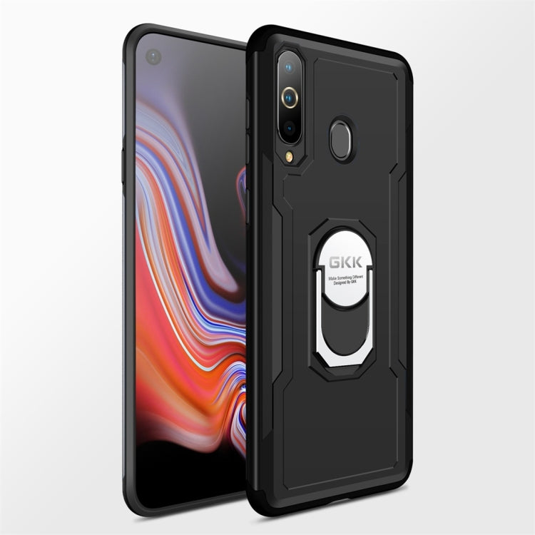 GKK Magnetic 360 Degree Rotation Ring Holder PC + TPU Armor Case for Galaxy A8s
