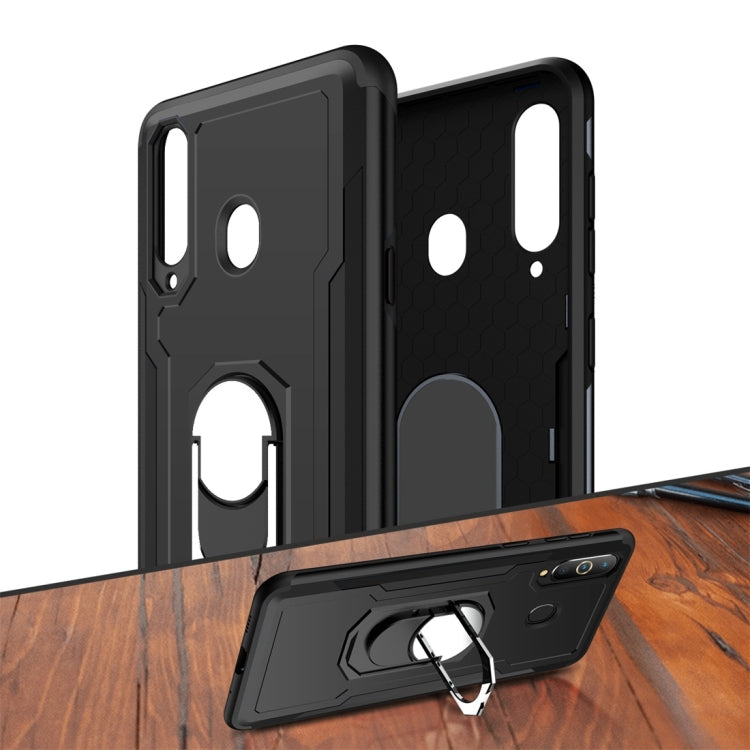 GKK Magnetic 360 Degree Rotation Ring Holder PC + TPU Armor Case for Galaxy A8s