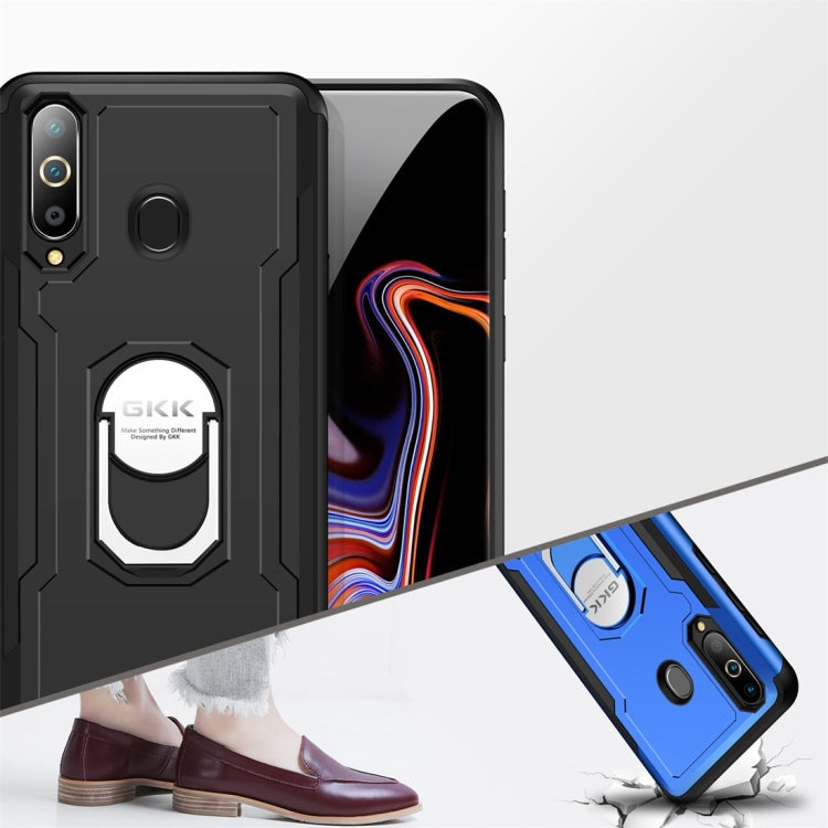 GKK Magnetic 360 Degree Rotation Ring Holder PC + TPU Armor Case for Galaxy A8s