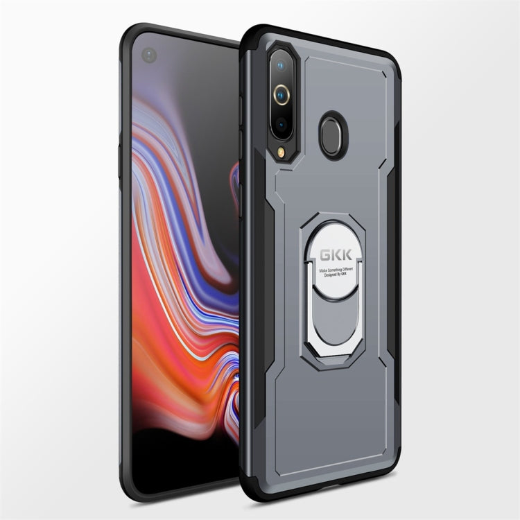 GKK Magnetic 360 Degree Rotation Ring Holder PC + TPU Armor Case for Galaxy A8s