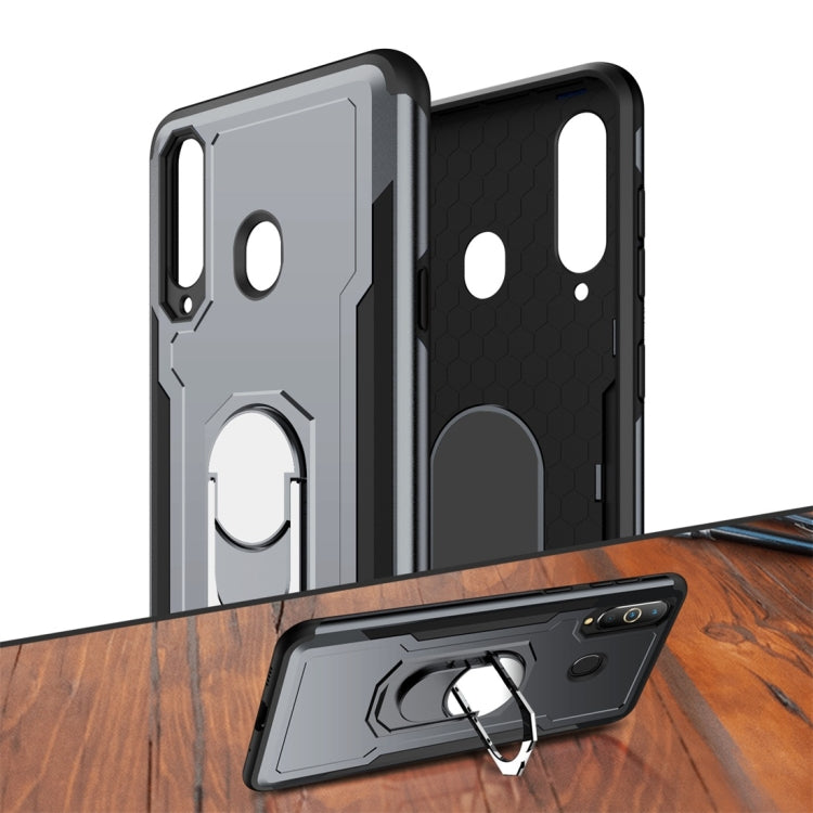 GKK Magnetic 360 Degree Rotation Ring Holder PC + TPU Armor Case for Galaxy A8s