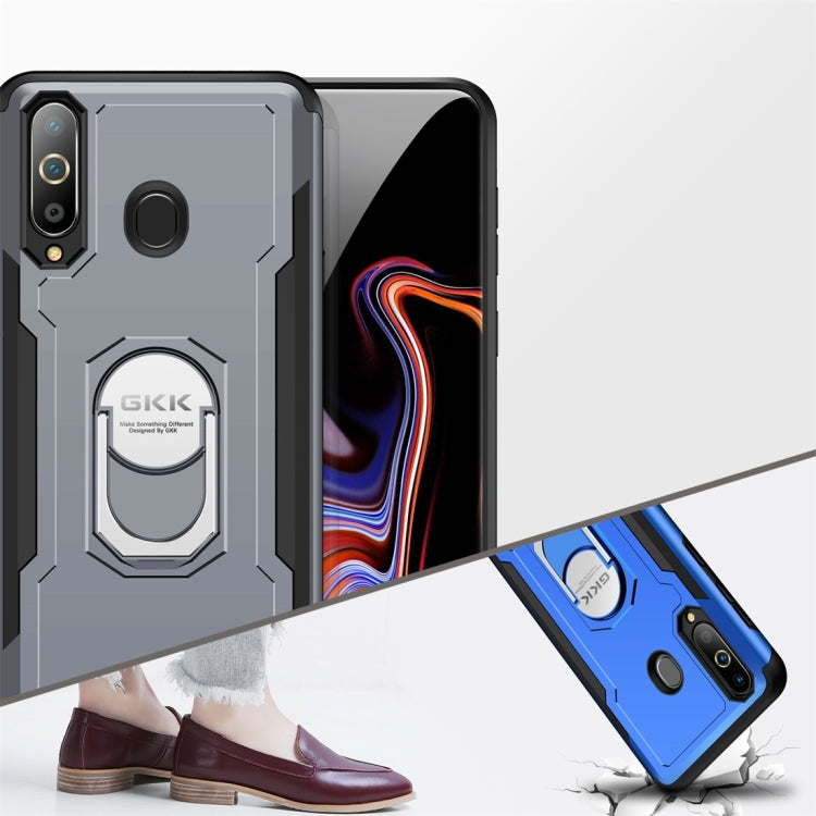 GKK Magnetic 360 Degree Rotation Ring Holder PC + TPU Armor Case for Galaxy A8s