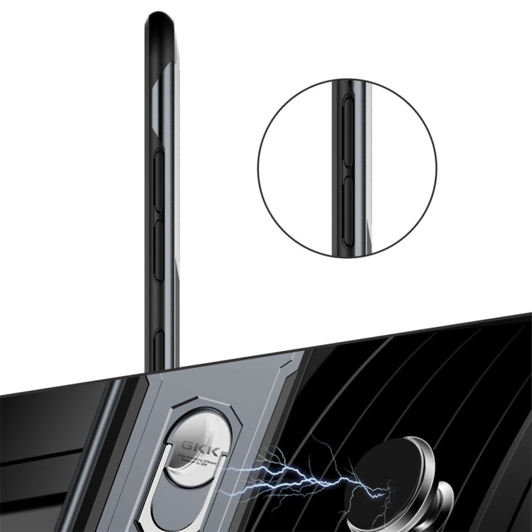 GKK Magnetic 360 Degree Rotation Ring Holder PC + TPU Armor Case for Galaxy A8s