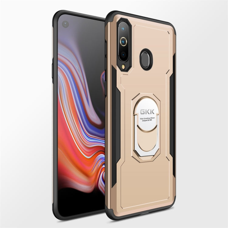 GKK Magnetic 360 Degree Rotation Ring Holder PC + TPU Armor Case for Galaxy A8s