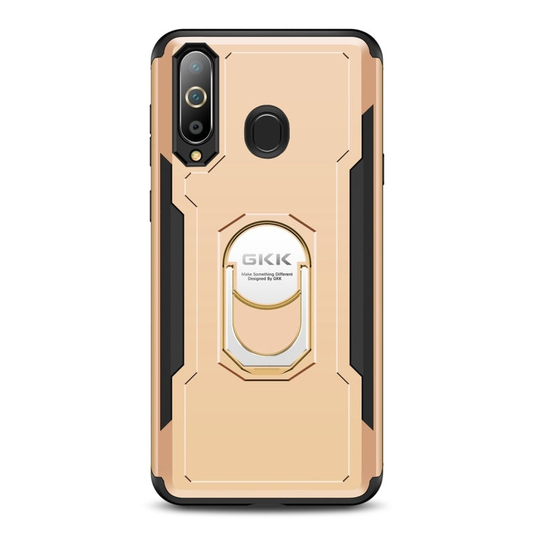 GKK Magnetic 360 Degree Rotation Ring Holder PC + TPU Armor Case for Galaxy A8s