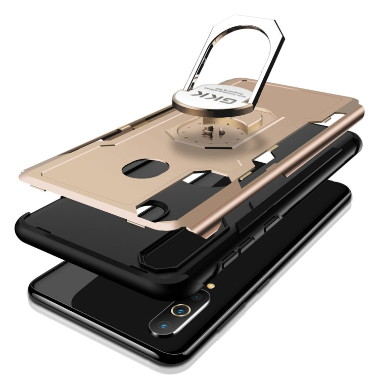 GKK Magnetic 360 Degree Rotation Ring Holder PC + TPU Armor Case for Galaxy A8s