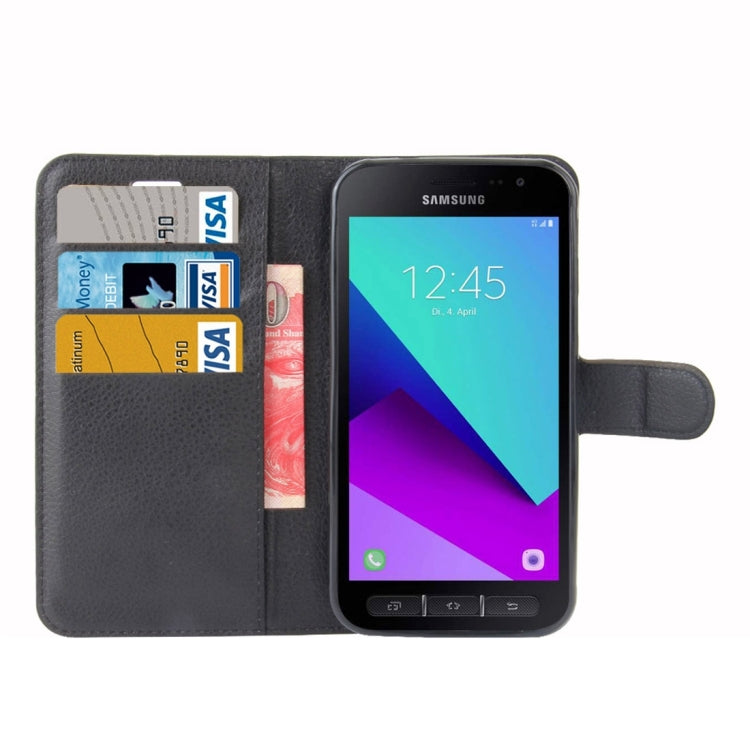 For Galaxy Xcover 4 / G390F Litchi Texture Horizontal Flip Leather Case with Card Slots & Wallet & Holder