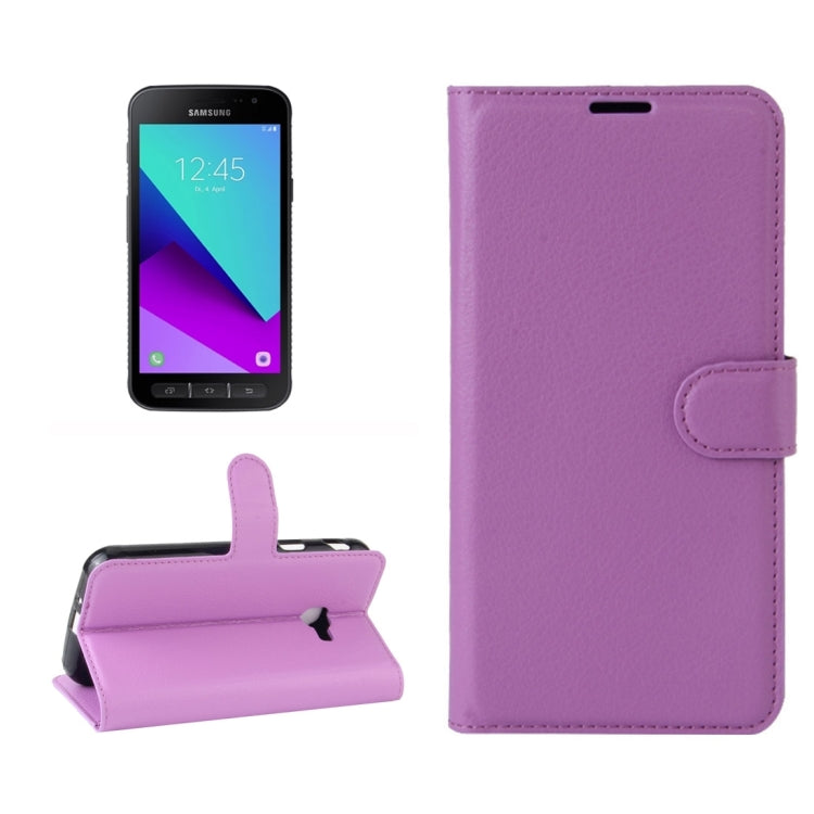 For Galaxy Xcover 4 / G390F Litchi Texture Horizontal Flip Leather Case with Card Slots & Wallet & Holder
