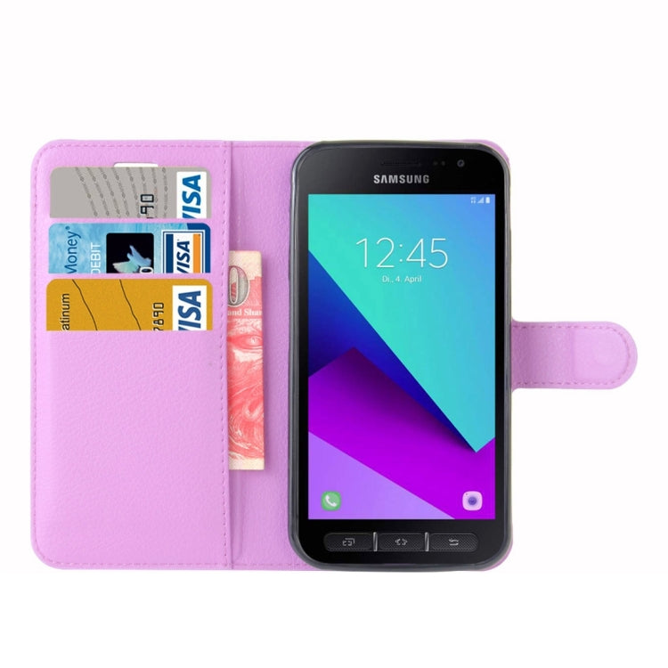 For Galaxy Xcover 4 / G390F Litchi Texture Horizontal Flip Leather Case with Card Slots & Wallet & Holder