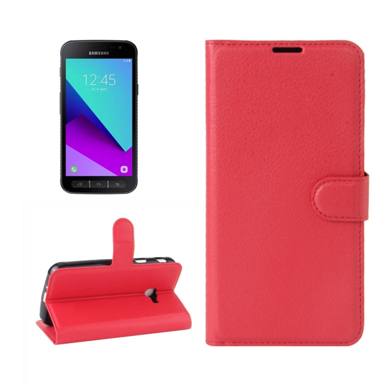 For Galaxy Xcover 4 / G390F Litchi Texture Horizontal Flip Leather Case with Card Slots & Wallet & Holder