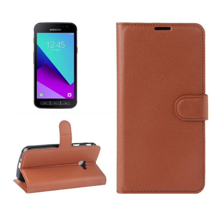 For Galaxy Xcover 4 / G390F Litchi Texture Horizontal Flip Leather Case with Card Slots & Wallet & Holder