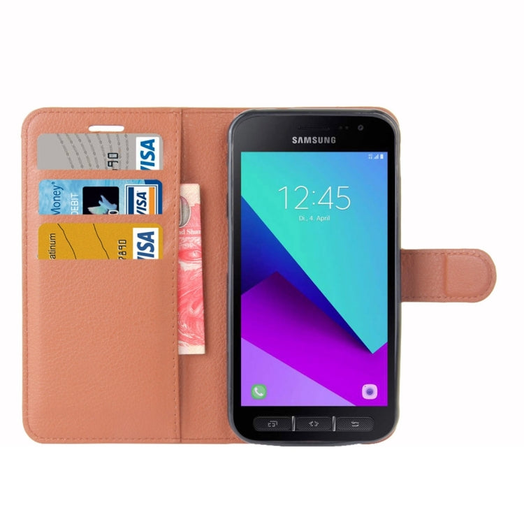 For Galaxy Xcover 4 / G390F Litchi Texture Horizontal Flip Leather Case with Card Slots & Wallet & Holder