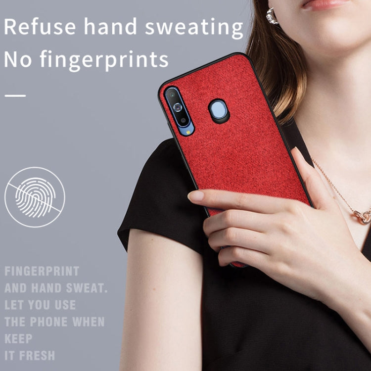 Shockproof Splicing PU + Cloth Protective Case for Galaxy A20