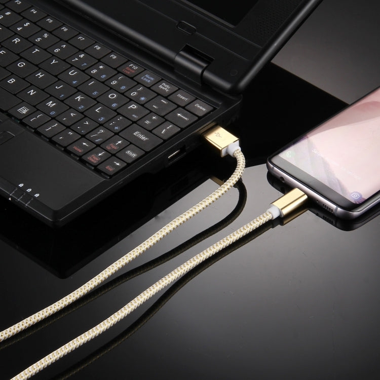 ULT-unite 1.5m Knit Texture USB 2.0 to USB-C / Type-C All-copper Wire Data Sync Charging Cable, For Galaxy S8 & S8 + / LG G6 / Huawei P10 & P10 Plus / Oneplus 5 / Xiaomi Mi6 & Max 2 and other Smartphones