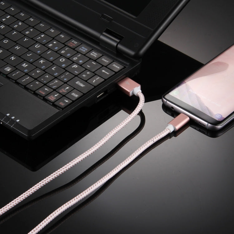 ULT-unite 1.5m Knit Texture USB 2.0 to USB-C / Type-C All-copper Wire Data Sync Charging Cable, For Galaxy S8 & S8 + / LG G6 / Huawei P10 & P10 Plus / Oneplus 5 / Xiaomi Mi6 & Max 2 and other Smartphones