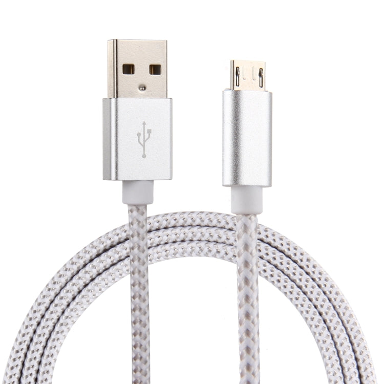 ULT-unite 1m Knit Texture USB 2.0 to Micro USB All-copper Wire Data Sync Charging Cable, For Samsung / Huawei / Xiaomi / Meizu / LG / HTC and Other Smartphones(Silver)