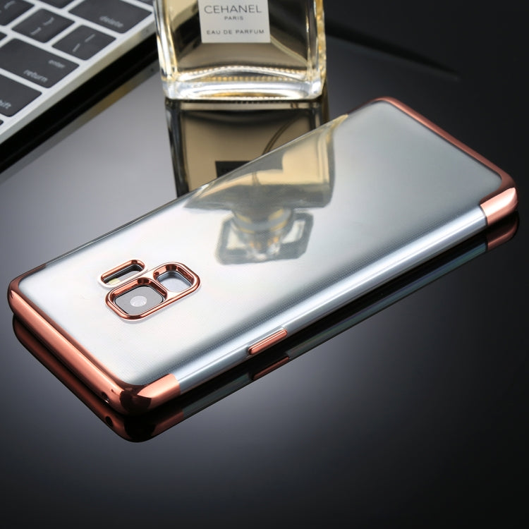 For Galaxy S9 Three Sections Electroplating Side TPU Protective Back Case