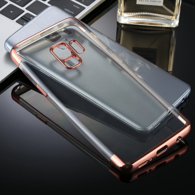 For Galaxy S9 Three Sections Electroplating Side TPU Protective Back Case