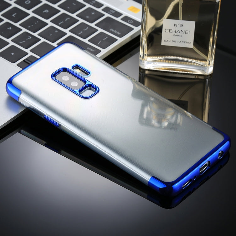 For Galaxy S9+ Three Sections Electroplating Side TPU Protective Back Case