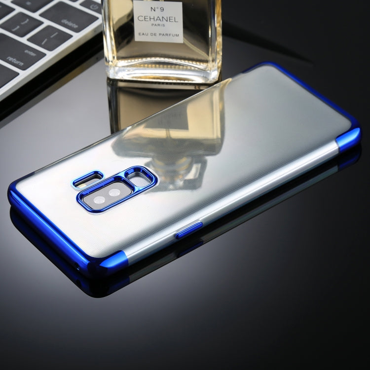 For Galaxy S9+ Three Sections Electroplating Side TPU Protective Back Case