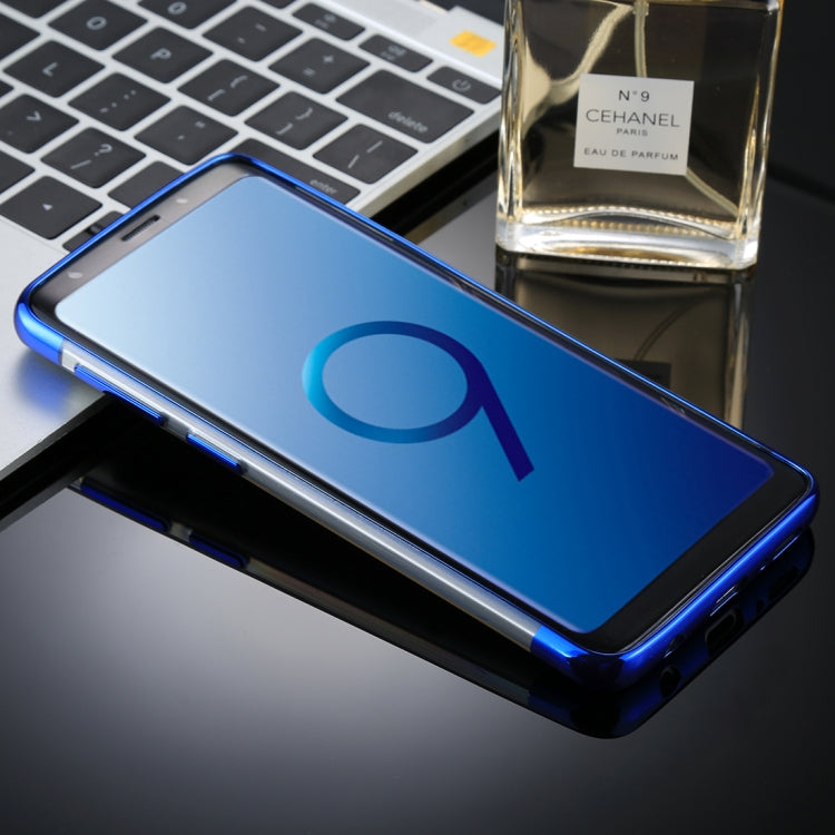For Galaxy S9+ Three Sections Electroplating Side TPU Protective Back Case