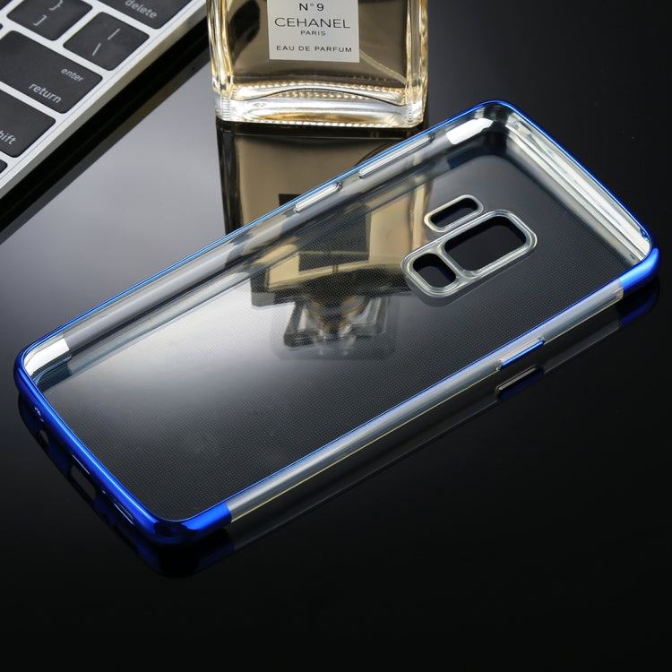 For Galaxy S9+ Three Sections Electroplating Side TPU Protective Back Case