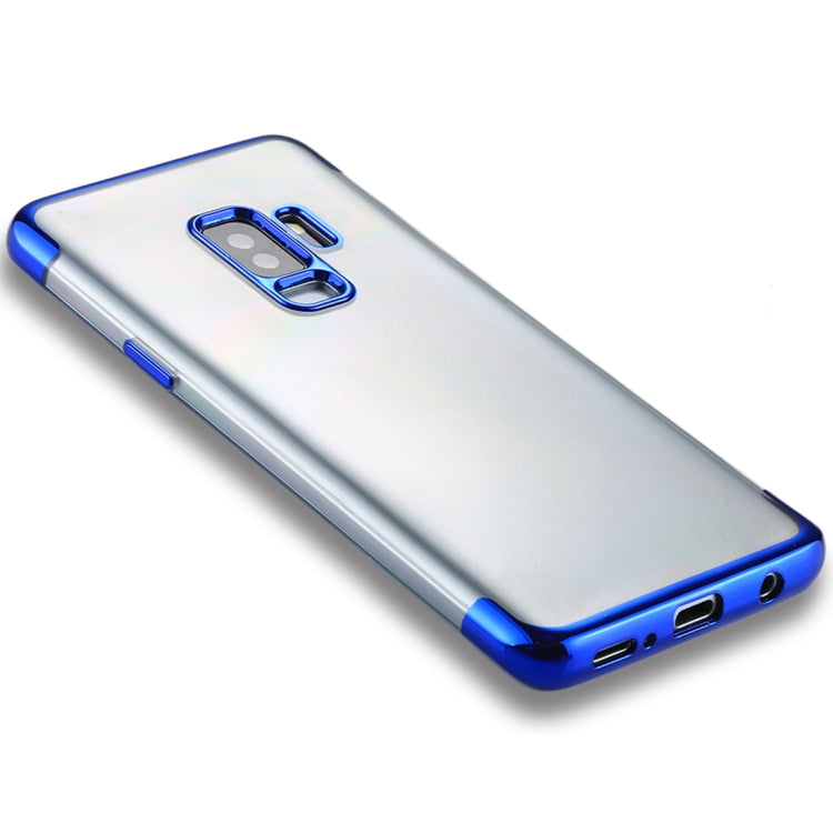 For Galaxy S9+ Three Sections Electroplating Side TPU Protective Back Case