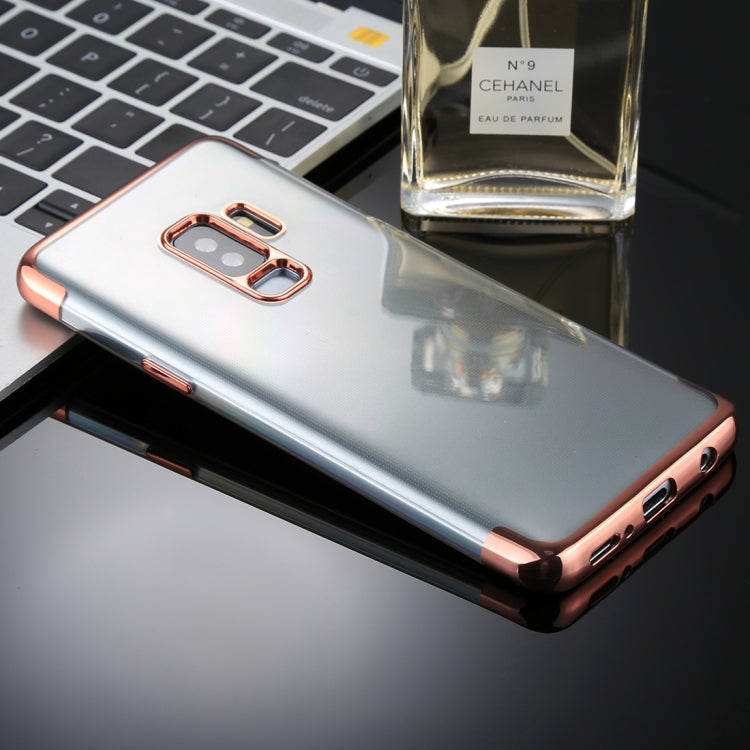 For Galaxy S9+ Three Sections Electroplating Side TPU Protective Back Case