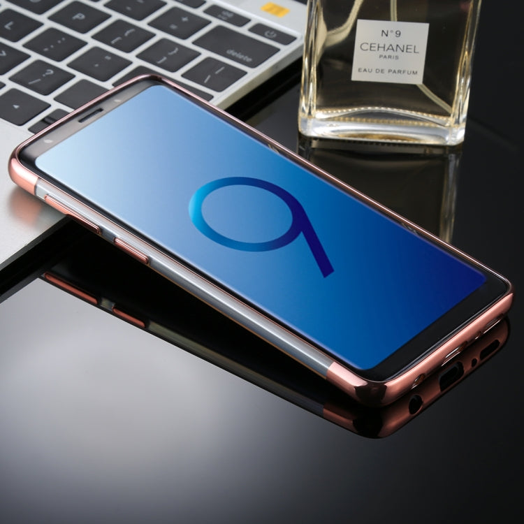 For Galaxy S9+ Three Sections Electroplating Side TPU Protective Back Case