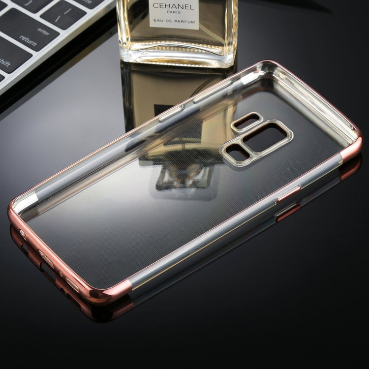 For Galaxy S9+ Three Sections Electroplating Side TPU Protective Back Case
