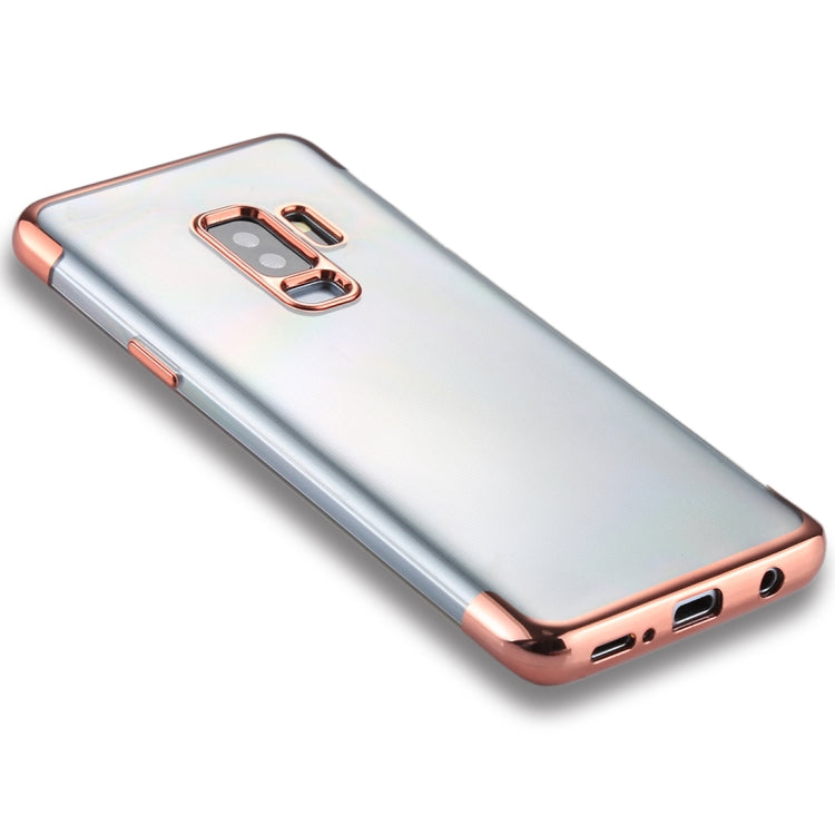 For Galaxy S9+ Three Sections Electroplating Side TPU Protective Back Case