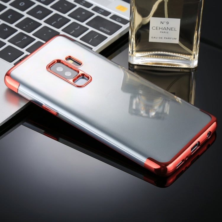 For Galaxy S9+ Three Sections Electroplating Side TPU Protective Back Case