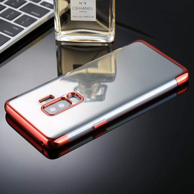 For Galaxy S9+ Three Sections Electroplating Side TPU Protective Back Case