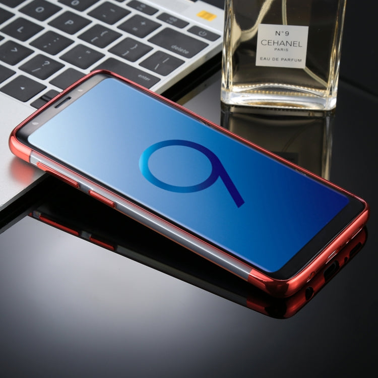 For Galaxy S9+ Three Sections Electroplating Side TPU Protective Back Case