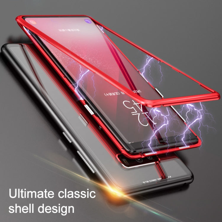 Ultra Slim Double Sides Magnetic Adsorption Angular Frame Tempered Glass Magnet Flip Case for Galaxy Note9