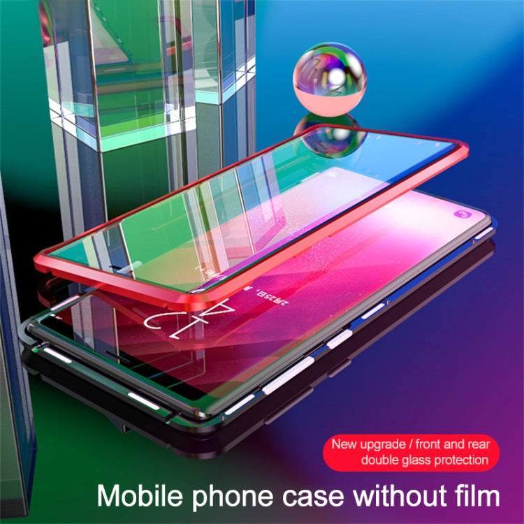 Ultra Slim Double Sides Magnetic Adsorption Angular Frame Tempered Glass Magnet Flip Case for Galaxy Note9