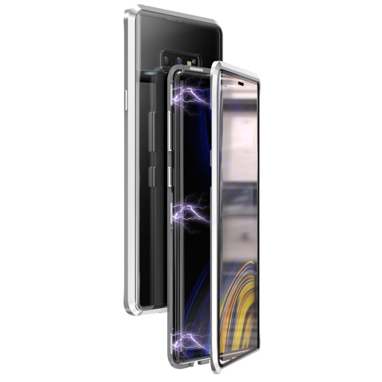 Ultra Slim Double Sides Magnetic Adsorption Angular Frame Tempered Glass Magnet Flip Case for Galaxy Note9