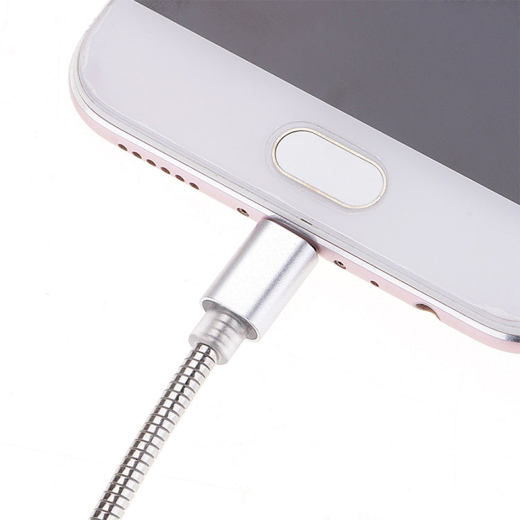 24cm 2A Micro USB + USB-C / Type-C to USB Flexible Data Charging Cable