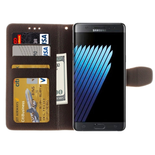 For Galaxy Note 7 / N930 Lichee Texture with Frame TPU Magnetic Adsorption Horizontal Flip Leather Case with Card Slot & Holder & Wallet